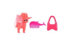 Teddies Unicorn glavnik iz plastike z dodatki v skodelici za sladoled 2 barvi 8x12cm