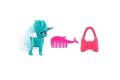 Teddies Unicorn glavnik iz plastike z dodatki v skodelici za sladoled 2 barvi 8x12cm
