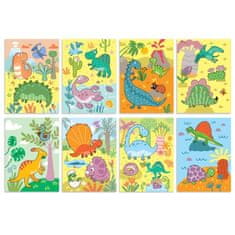 DoDo Čarobno slikanje z vodo Dinozavri pobarvanke 12x14cm + čopič 8 listov