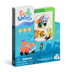 DoDo Čarobno slikanje z vodo Transportna pobarvanka 12x14cm + čopič 8 listov
