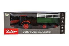 Teddies Zetor RC traktor z vleko iz plastike 42cm 2,4GHz polnilni paket + baterija z zvokom