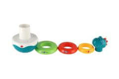 Teddies Roly Poly dinozaver plastična 16cm piramidna sestavljanka z obroči z zvokom v škatli 13x20cm 6m+
