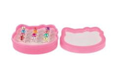 Teddies Prstan / biserni obroči z biserom kovina / plastika 12 kosov nastavljive velikosti v plastični škatli 9x8cm