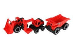 Teddies Gradnja avtomobila 3pcs plastika 15-19cm prosto teče