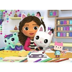 Trefl MiniPuzzle miniMaxi 20 kosov Gabbyjin pisan dan/Gabbyjina hišica za punčke 4 vrste v škatli 11x8cm