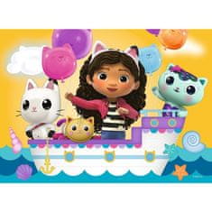 Trefl MiniPuzzle miniMaxi 20 kosov Gabbyjin pisan dan/Gabbyjina hišica za punčke 4 vrste v škatli 11x8cm