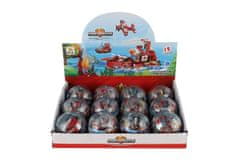 Teddies Gradbeni set reševalna vozila gasilci plastika 7cm mešanica vrst v plastični krogli