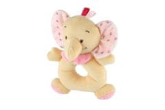 Teddies Plišasti slonček 14x18cm bež/rožnate barve na kartici