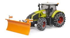 Bruder Kmet - Claas Axion 950 s snežnimi verigami in plugom