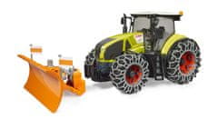 Bruder Kmet - Claas Axion 950 s snežnimi verigami in plugom