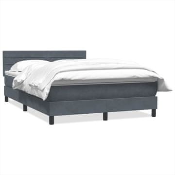 Vidaxl Box spring posteljni z vzmetnico temno siv 160x210 cm žamet
