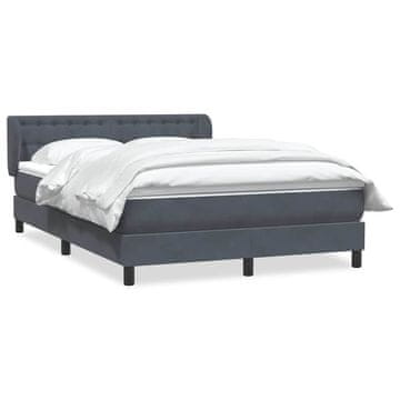 Vidaxl Box spring posteljni z vzmetnico temno siv 160x210 cm žamet