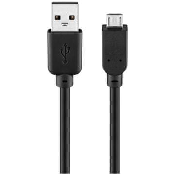 Goobay USB-A 2.0 na microUSB (Type B) Hi-Speed 1,8m prenos podatkov črn polnilni kabel