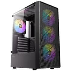 Antec AX26 RGB ELITE Midi-T ATX okno gaming črno ohišje