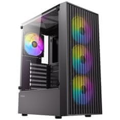 Antec AX27 RGB ELITE Midi-T ATX okno gaming črno ohišje