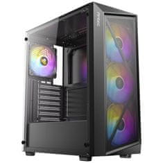 Antec AX67 ARGB Midi-T ATX okno gaming črno ohišje