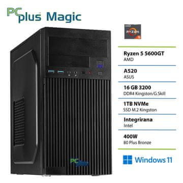 PCplus Magic Ryzen 5 5600GT 16GB 1TB SSD Windows 11 Home namizni računalnik