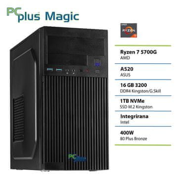 PCplus Magic Ryzen 7 5700G 16GB 1TB SSD namizni računalnik