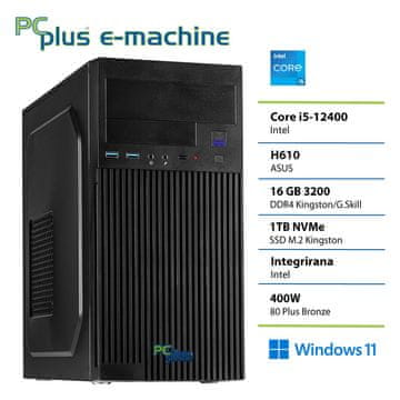 PCplus e-machine i5-12400 16GB 1TB SSD Windows 11 Home namizni računalnik