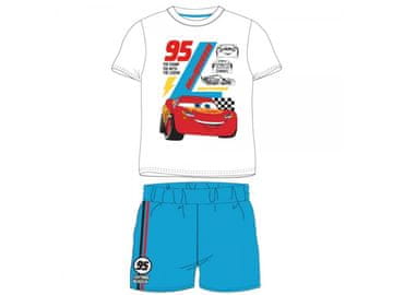 E plus M Kratka bombažna pižama DISNEY CARS / bela