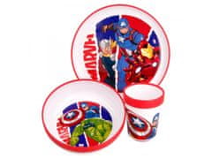 Stor Otroška plastična posoda Avengers Premium (krožnik, skleda, skodelica), 57781