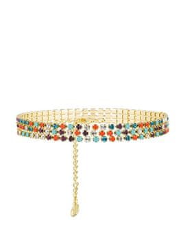 Preciosa Pozlačena trojna zapestnica z barvitim češkim kristalom Preciosa Glowline Royal Lagoon 2572Y70