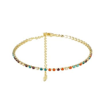 Preciosa Pozlačena zapestnica z barvnim češkim kristalom Preciosa Glowline Royal Lagoon 2571Y70