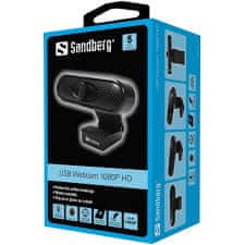 Sandberg spletna kamera USB 1080P HD