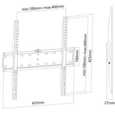 Neomounts FPMA-W300BLACK/Display Holder/Wall/32-55"/fixed/VESA 400X400/load capacity 40kg/black
