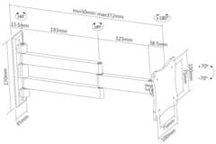 Neomounts FPMA-W830BLACK/Display holder/wall mount/10-27"/zložljiv/3 čepi/VESA 100X100/nosilnost 12 kg/črna