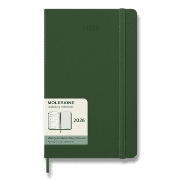Moleskine Dnevnik 2026 - trda vezava, L, tedenski, temno zelen