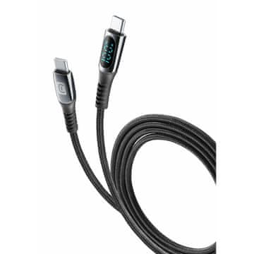 CellularLine USB-C na USB-C kabel, 5A, digitalni zaslon, 2m (USBDATADISC2CTAB2K)