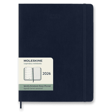 Moleskine Dnevnik 2026 - mehke platnice, XL, tedenski, modri