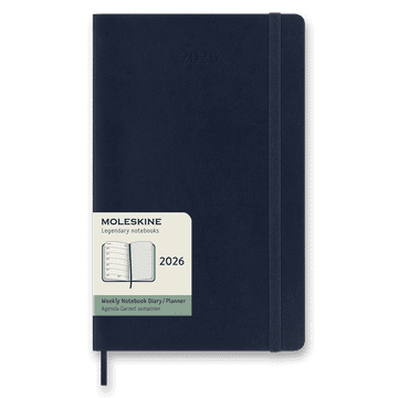 Moleskine Dnevnik 2026 - mehke platnice, L, tedenski, modri
