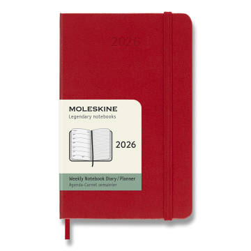 Moleskine Dnevnik 2026 - trda vezava, S, tedenski, rdeč