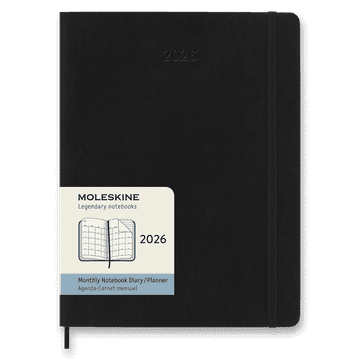 Moleskine Dnevnik 2026 - mehke platnice, XL, mesečni, črn
