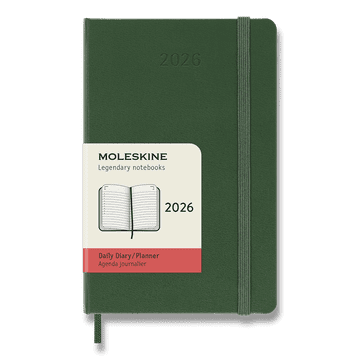 Moleskine Dnevnik 2026 - trda vezava, S, dnevni, temno zelen