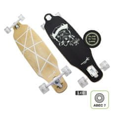 Muuwmi Longboard GLOW ABEC 7 PABLO, osvetljena kolesa, svetlobni učinek