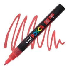 Uni-ball Posca akrilni marker PC-3ML, 0,9 - 1,3 mm, bleščeče rdeč (tanka okrogla konica)