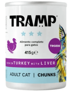 Tramp kosi puranjega mesa in jeter za odrasle mačke, 8 x 415 g