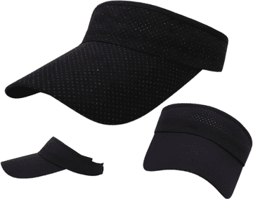 Camerazar Nastavljiva sončna kapa Canopy za poletje, črna, mrežasta tkanina, dolžina vizirja 10,5 cm