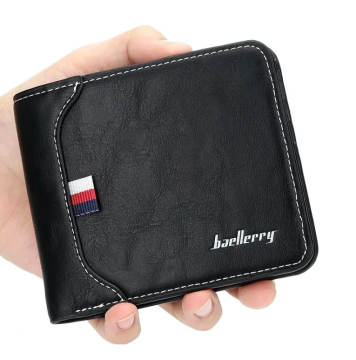 Camerazar Moška moška iz ekološke usnje, črna, majhna in elegantna z več predeli