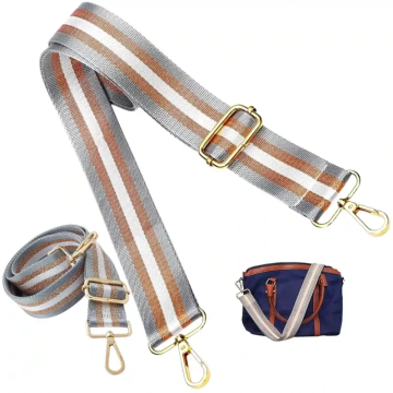 Camerazar Nastavljiv širok pas za žensko torbo ali nahrbtnik, zlato okovje, polyester, 145x38 mm