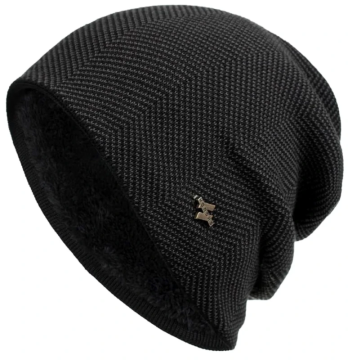 Camerazar Unisex Zimska Športna Kapa, Črna, 100% Akrilna Vrvica, Obseg 52-62 cm