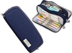 Camerazar Trosobni organizator za svinčnike v mornarsko modri barvi, 21x7x9 cm, odporen material