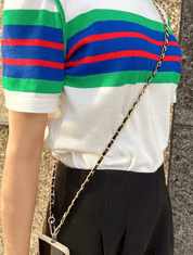 Camerazar Elegantna ključa in telefonska obesek z vrvico, črna/zlata, ekokoža/kovina, 120 cm