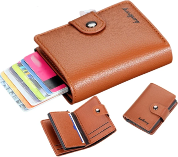 Camerazar Moška Mini Denarnica Organizator za Kartice, Rjava Ekokoža, Dimenzije 8x10x2.5 cm