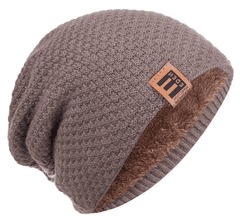 Camerazar Unisex Zimska kapa s podlogo, s krznom, siva, 100% akrilna preja, obseg 54-62 cm