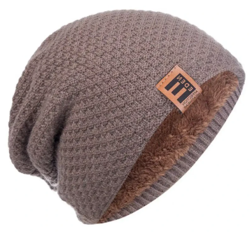 Camerazar Unisex Zimska kapa s podlogo, s krznom, siva, 100% akrilna preja, obseg 54-62 cm