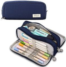 Camerazar Trosobni organizator za svinčnike v mornarsko modri barvi, 21x7x9 cm, odporen material